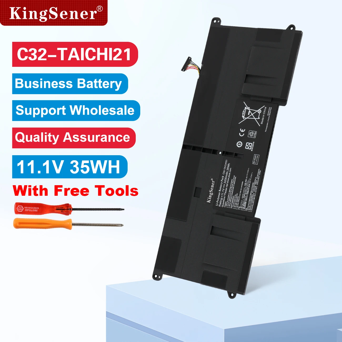 

KingSener C32-TAICHI21 Laptop Battery for ASUS Ultrabook TAICHI21 TAICHI 21 C32-TAICHI21 11.1V 3200mAh 35WH