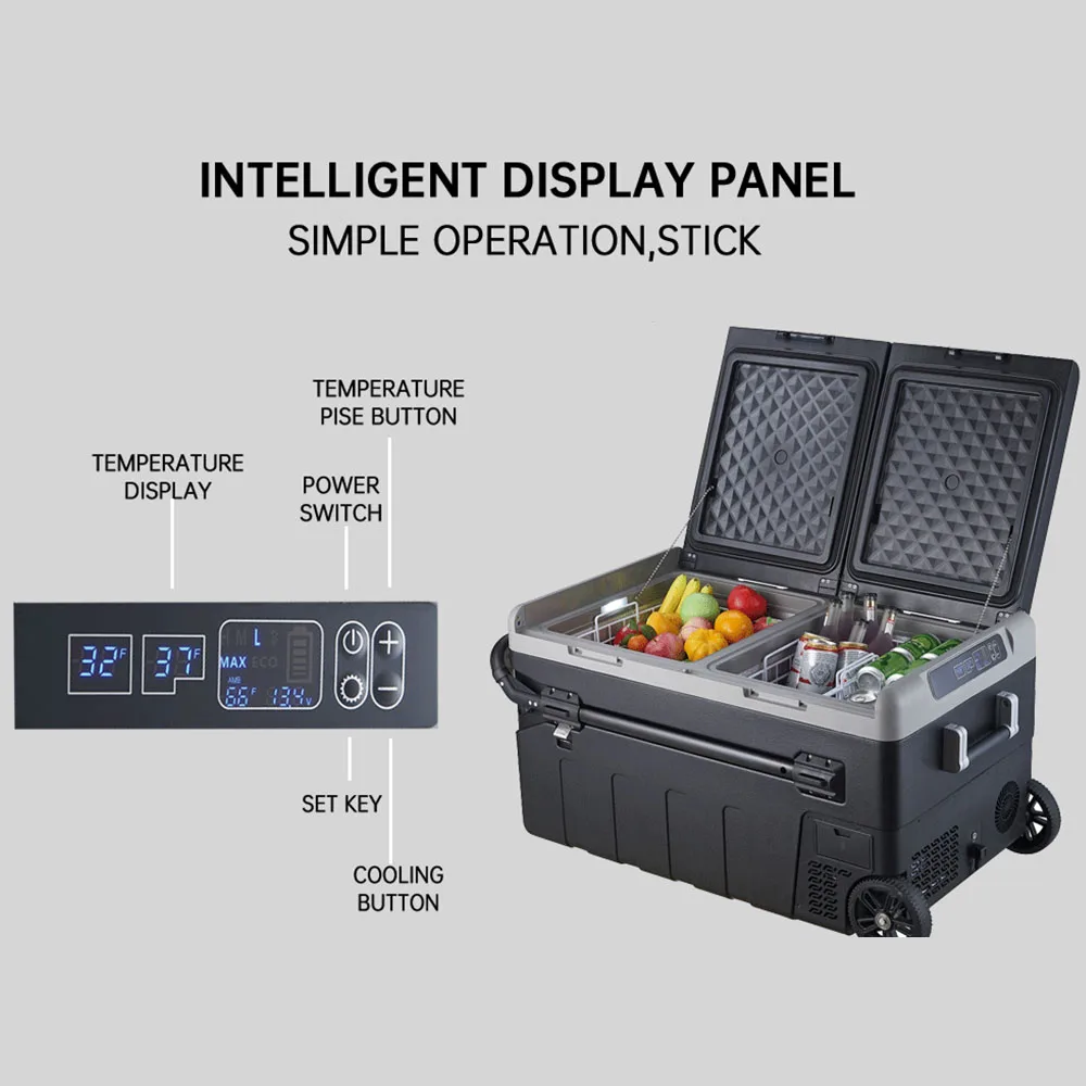 في الهواء الطلق 75L رائجة البيع التخصيص صندوق تبريد ضاغط الثلاجة 12 فولت التخييم في الهواء الطلق ثلاجة السيارة