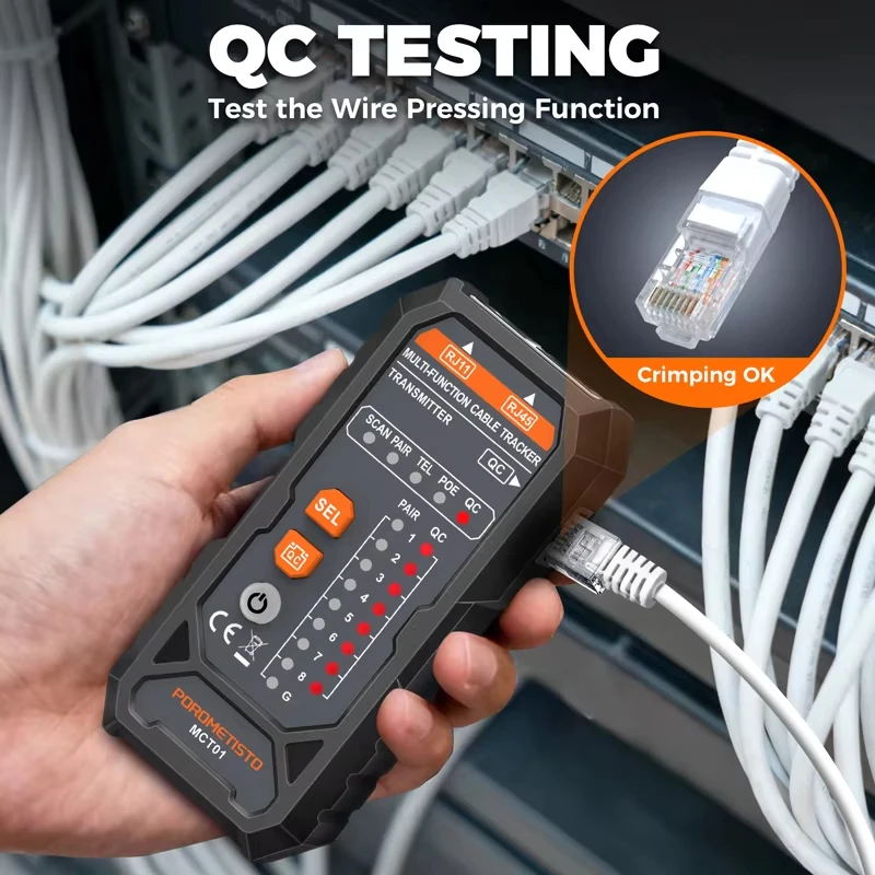 MCT01 RJ11 RJ45 Cable Tracker POE Network Wire Checker Cable Tester Cat5 Cat6 Test Network Tool Network Line Finder Wire Tracker view 4