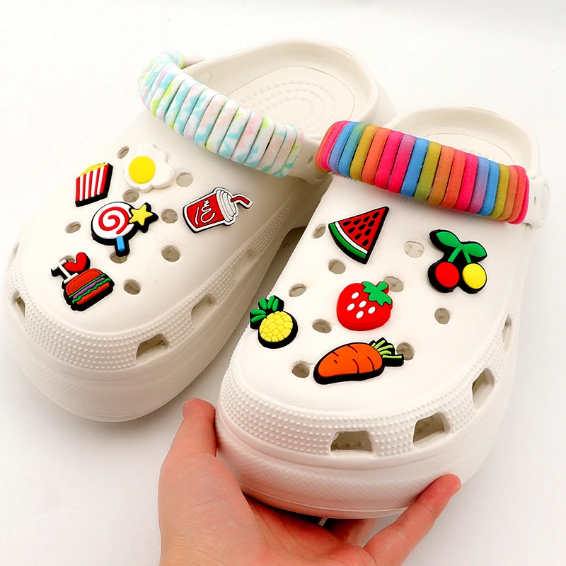 1Pcs Kawaii Accessories PVC Food Decoration Watermelon Pins For Cute Fruit Hole Shoes Charms Gift For Kids Adult Sandals Slipper