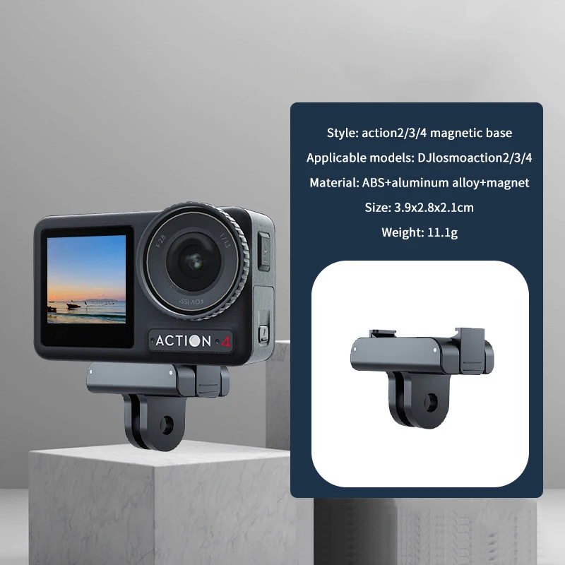 Складной магнитный держатель для спортивной камеры для OSMO Action 5 Pro/4/3, быстроразъемный адаптер, удлинитель, базовое крепление, аксессуары