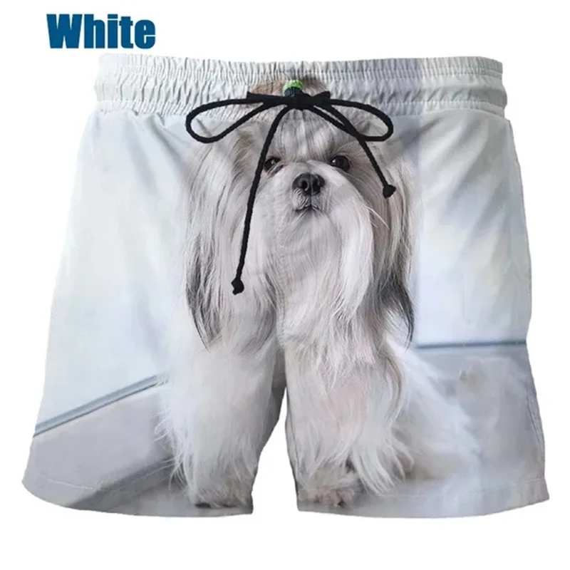 New Fashion Unisex Funny 3D Printed Shih Tzu Dog Beach Short Pants Cute Men Women Kids Clothing Causal Swimming Trunks Shorts