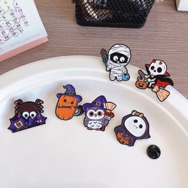

Хэллоуин Тыква Призрак Мумия Паук Косплей Брошь Каваи Сплав Эмалированный Значок Нагрудные Булавки Сумка Костюм Орнамент Аксессуары Реквизит