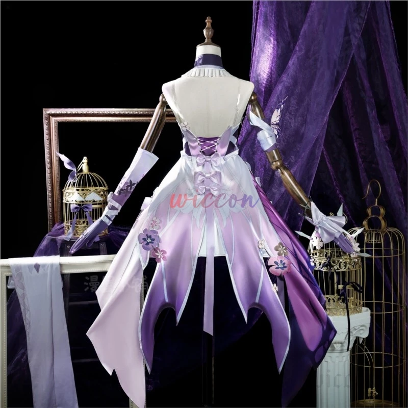 Новая игра Honkai Star Rail Castorice Косплей Костюм Хэллоуин Рождество Ролевая игра Вечеринка Комикс Castorice Лолита Платье Парик Обувь