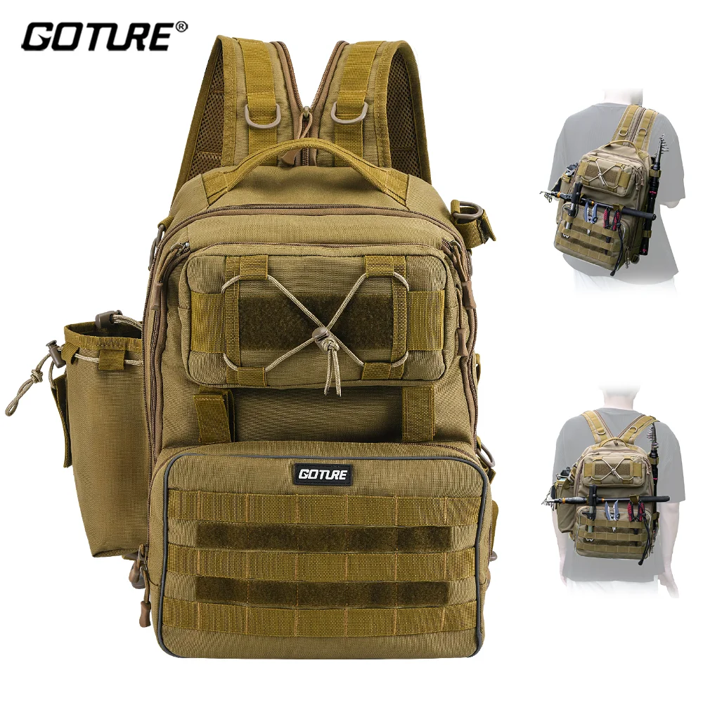 

Goture Outdoor Backpack Multifunction Large Capacity Waterproof Tackle Bag for Fishing Hiking Camping Cycling