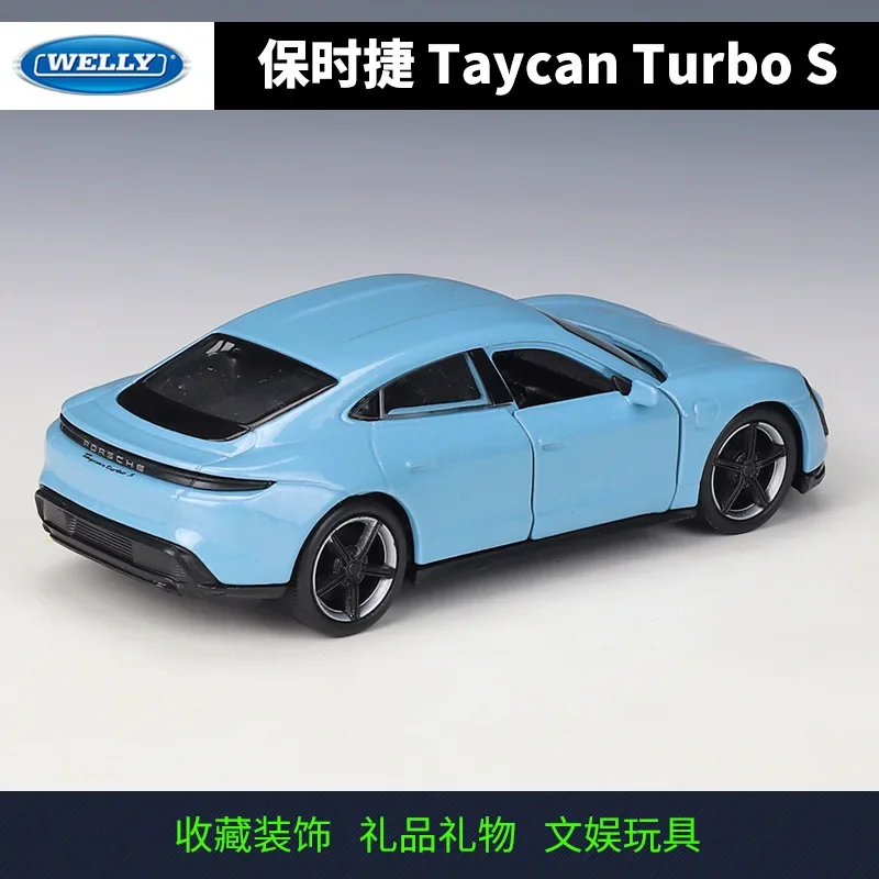 Hoge Simulatie 1:36 Porsche Taycan Turbo S Legering Automodel Diecast Speelgoedvoertuig Auto Speelgoedcollectie Cadeau