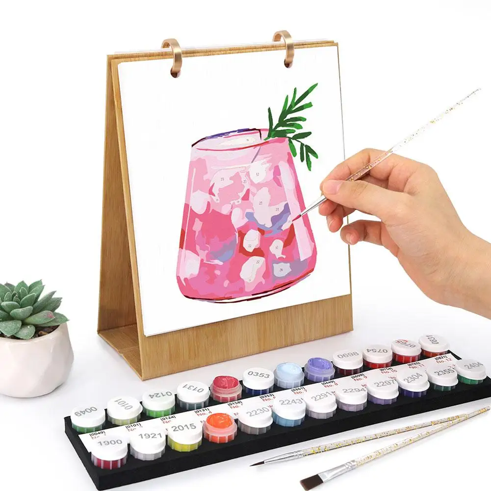 

Practical 2026 Edition Desk Calendar Handmade Hand Standing Calendar Calendar Decor DIY 12 Portable Flip Month Drawn Gift K7I5