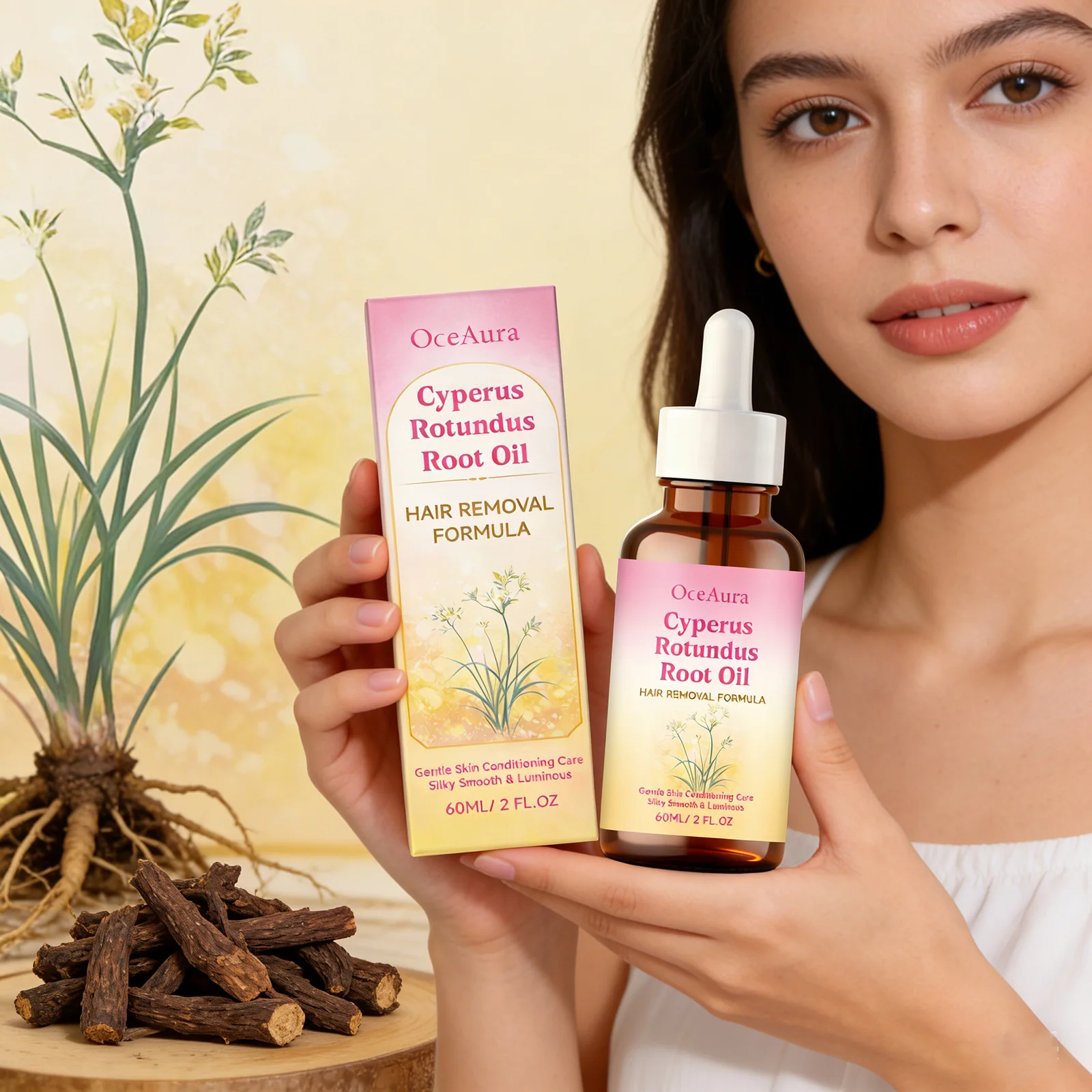 Oceaura Hair Removal Essential Oil Underarm Legs Arms Hair Growth Inhibitor Depilatory Relieve Dryness Moisturize Body Care 60ml