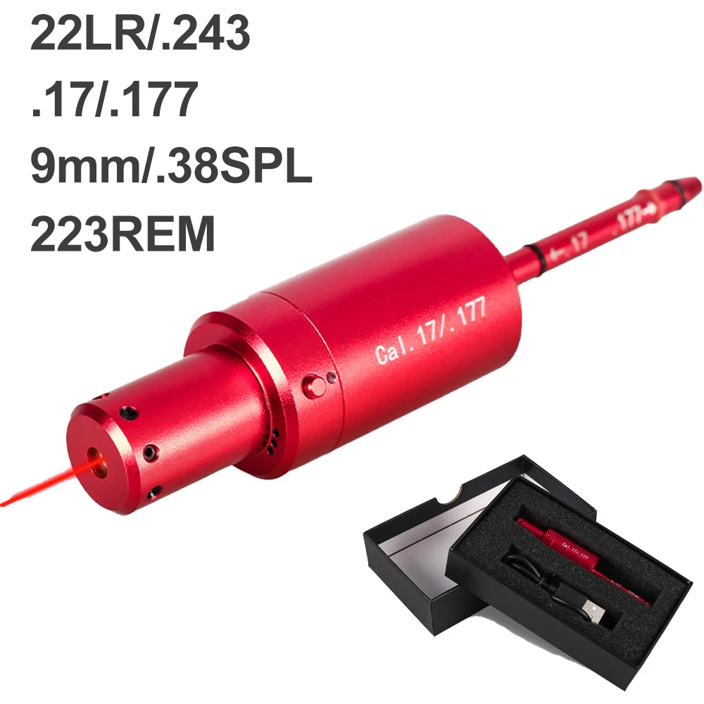 Bala de entrenamiento con láser seco, mira láser de punto rojo para calibre 223REM 22LR/.243.17/.177 9mm/.38SPL para entrenamiento láser y caza