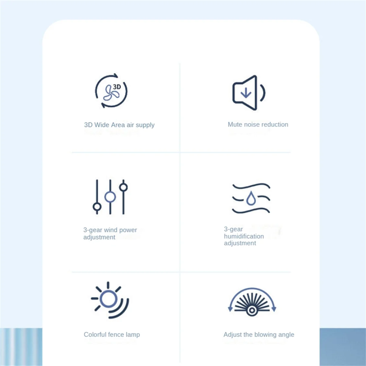 Umidificador de ar condicionado portátil, ventilador doméstico pequeno, ajuste de ar para escritório, ventilador de 3 velocidades b