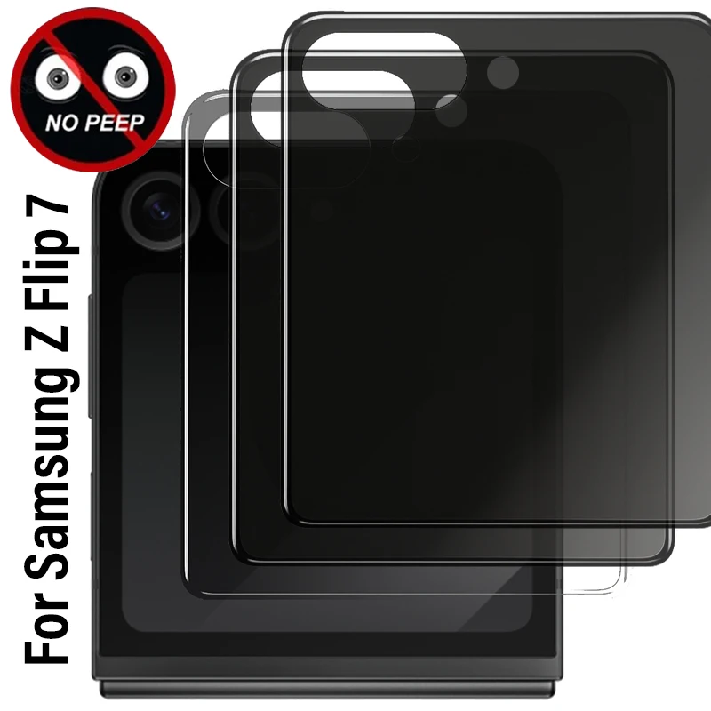 For Samsung Galaxy Z Flip 7 ZFlip7 5G Anti Spy Screen Protectors Tempered Glass Films For Samsung Z Flip7 Privacy Glass Cover