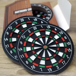 4Pcs Dart Board Styled Coaster Mini Dart Board Drink Coaster Kitchen Utensils Table Mats Heat-Resistant Mug Cup Coasters