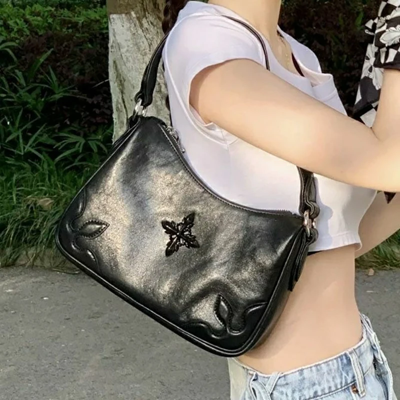 Richme Vintage Women Handbags Fashion Gothic Luxury Cross E Girl Underarm Shoulder Bags Designer Retro Sewing Sac A Main Femme