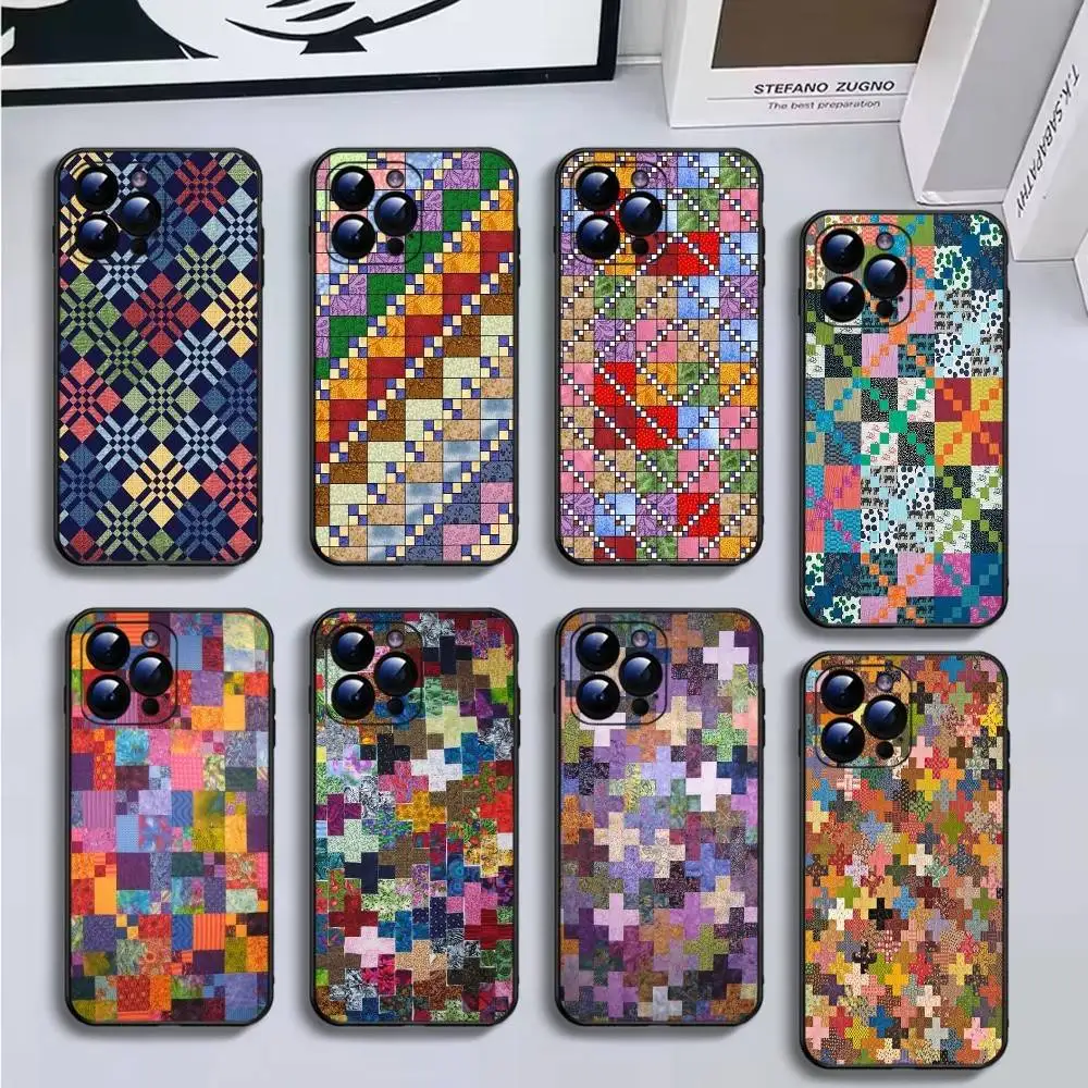 

Autism Support Puzzle Pattern Phone Case For iPhone16,15,14,13,12,11 Plus,Pro Max,XS,X,XR,SE,Mini,8,7,Soft Black Cover