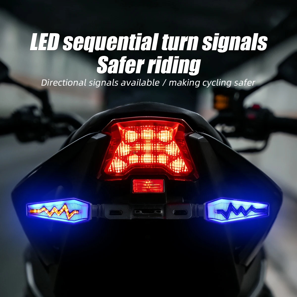 1/2Pairs Motorcycle Turn Signal Light LED Sequential Flowing Indicator Blinker Light DRL Driving Lamp Universal 12V Flash Lamp