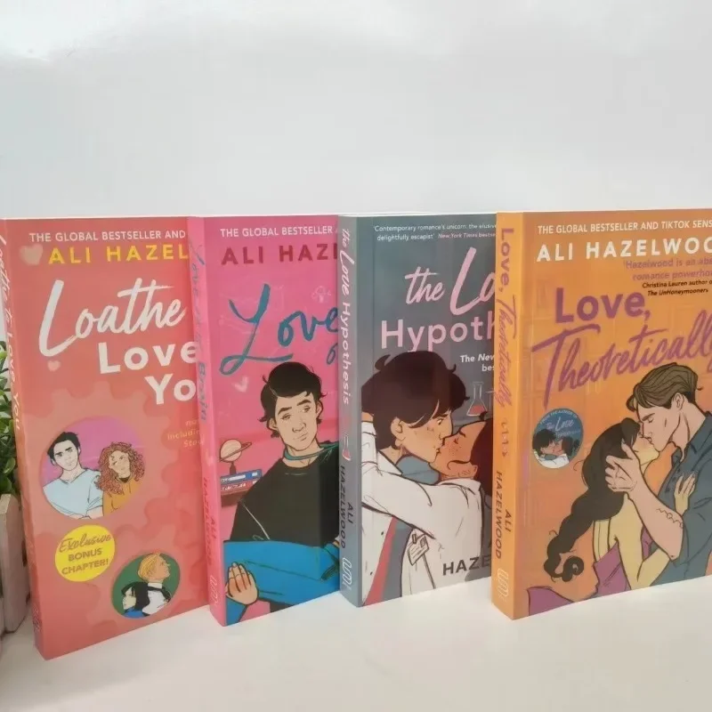4 livres de The Love Hypothesis/Love on The Brain/Loathe to Love You/Love, Theoretically Novel, livre en anglais