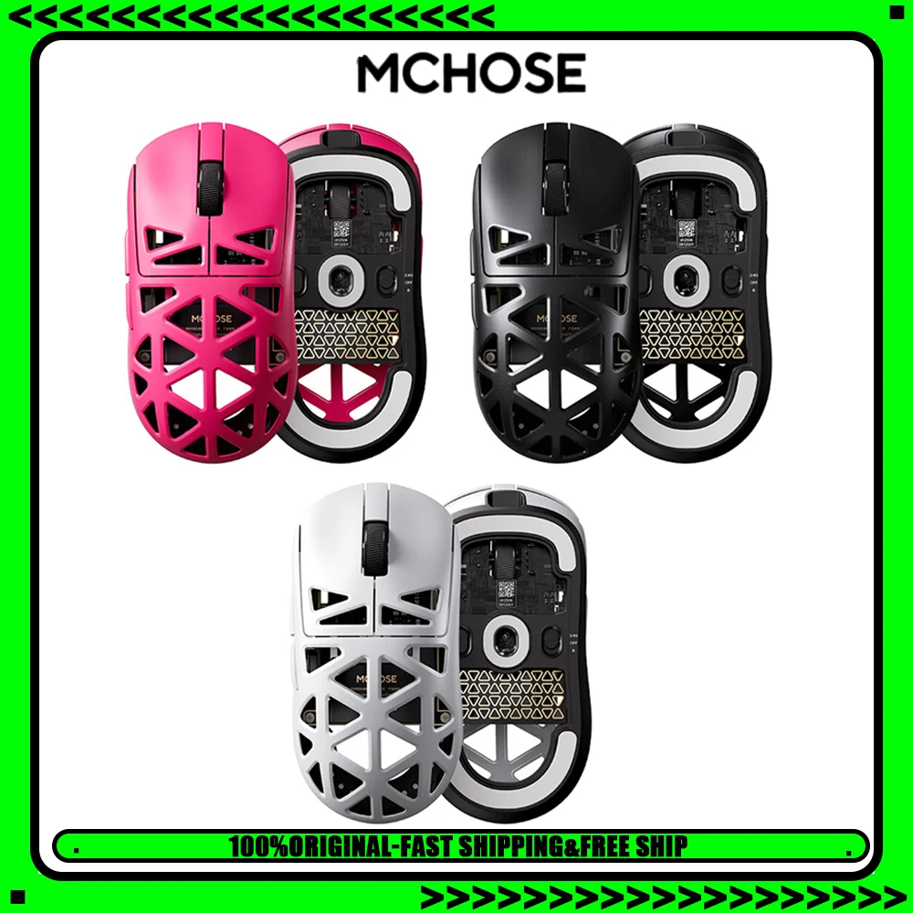 

MCHOSE A7X Ultra Wireless Mouse Tri Mode Mouse Paw3950 TI 8000Hz Magnesium Alloy Hollow Out Gaming Mice Gamer PC Accessories