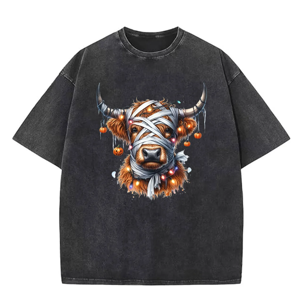 تي شيرت رجالي كبير الحجم من القطن بنسبة 100% That Witch، تي شيرت برسومات مغسولة، تي شيرت عتيق ملابس الشارع للصيف