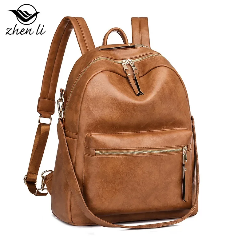 

Women's PU Backpack Fashion Retro Commuter High Quality Large Capacity Multifunctional Outdoor Travel Backpacks Shoulder Bag
