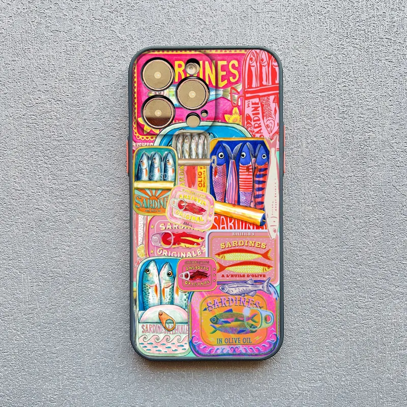 Fish Funny Sardines Phone Case For iPhone 17 14 13 12 Mini 11 Pro Max 16 15  Pro Max Plus XR XS X Matte Shockproof Back Cover - AliExpress 202192403