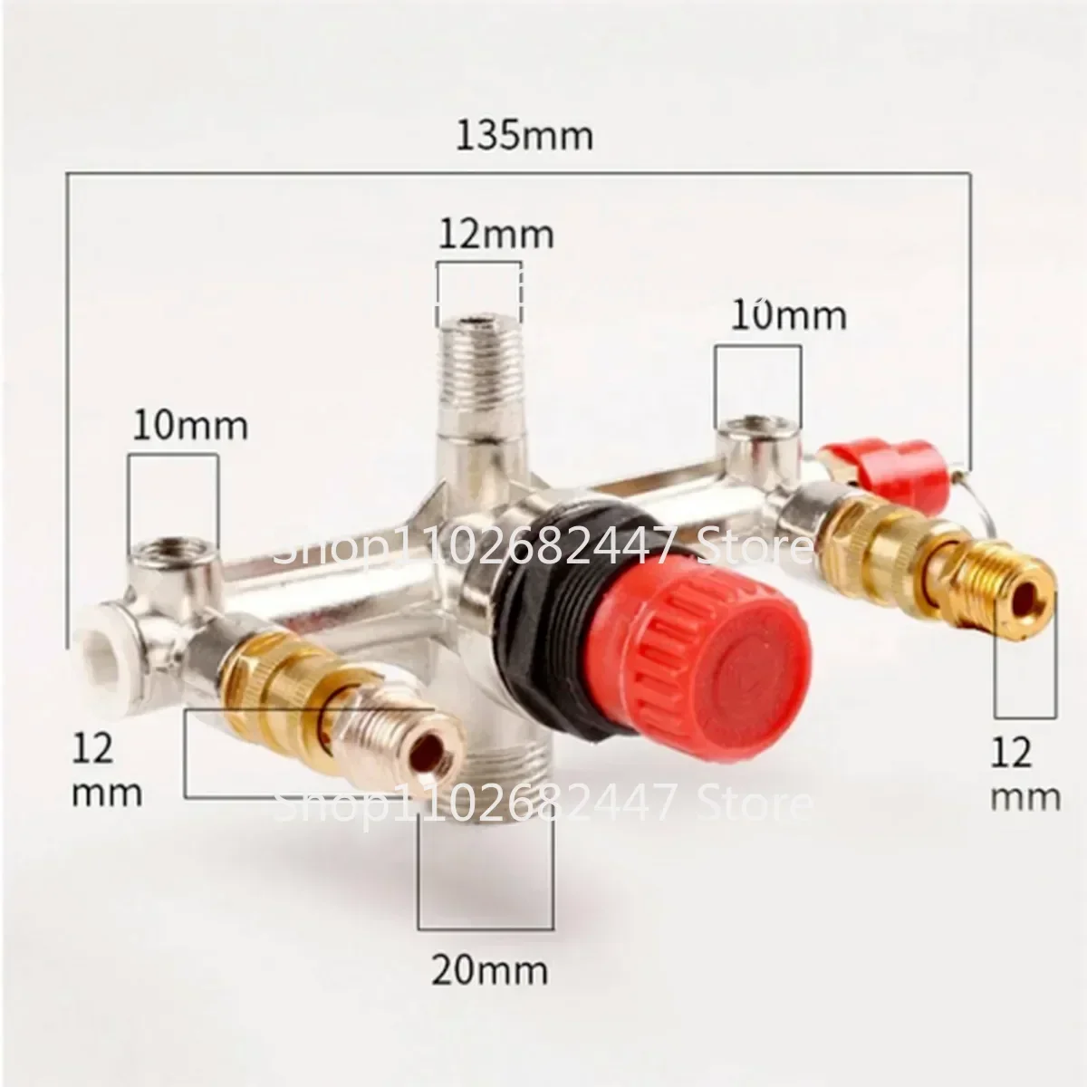 Air Compressor Pressure Valve Switch Control Manifold Regulator Gauges Tools 20mm External Thread