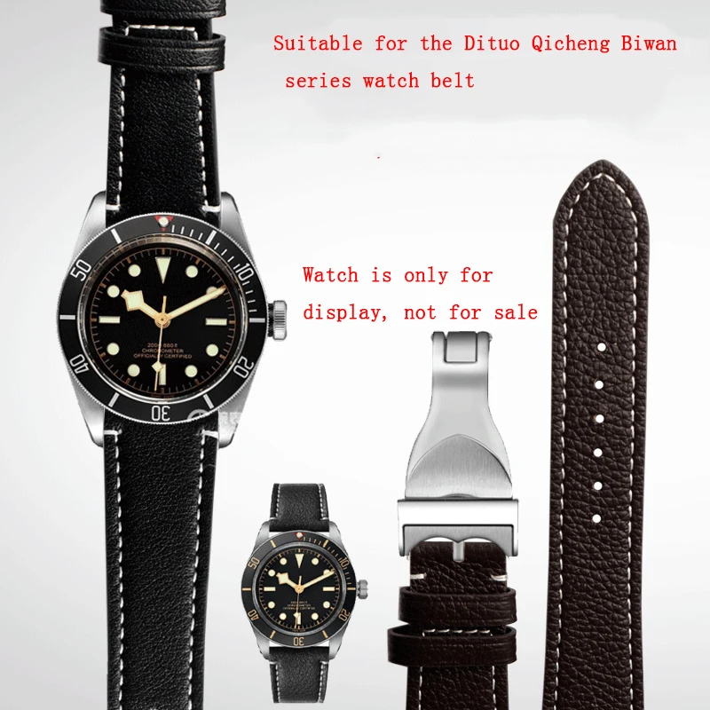 

Leather Watch Band Special for Tudor Black Bay 1958 39mm 41mm GMT Pelagos Pin/Folding buckle Cowhide Strap 20mm 22mm