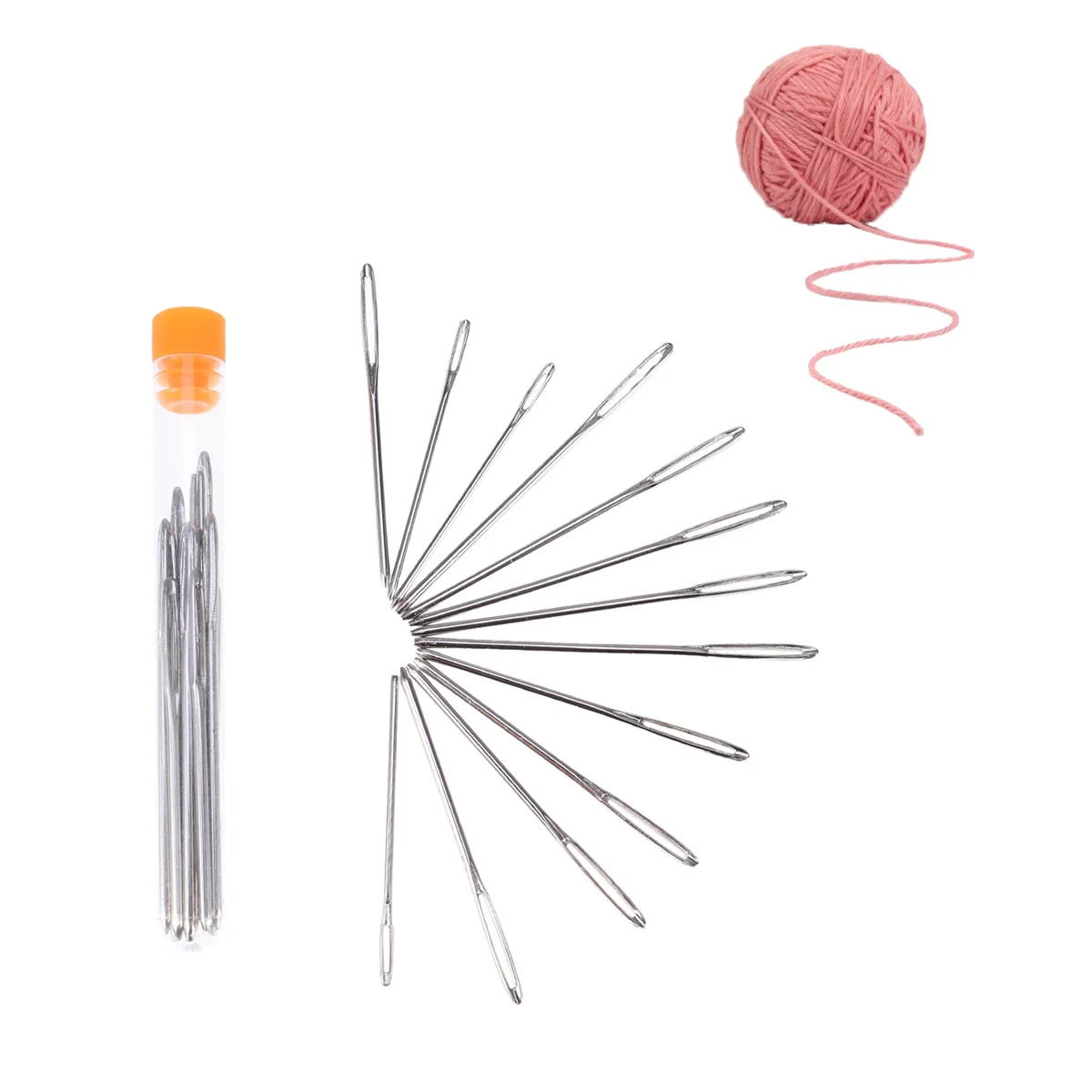 

30Pcs Large Eye Blunt Needles Stainless Steel Plastic Heavy Duty Sewing Set for Yarn Thread Knitting Embroidery Quilting Repair