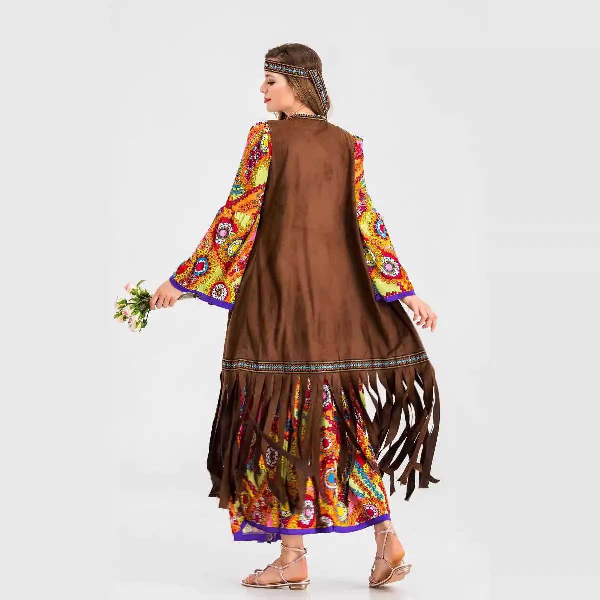 Costume d'halloween rétro Disco Hippie, vêtements de spectacle de Cosplay, Costume de scène ethnique pour femmes, saison de printemps, fabriqué en chine, nouvelle collection 2025