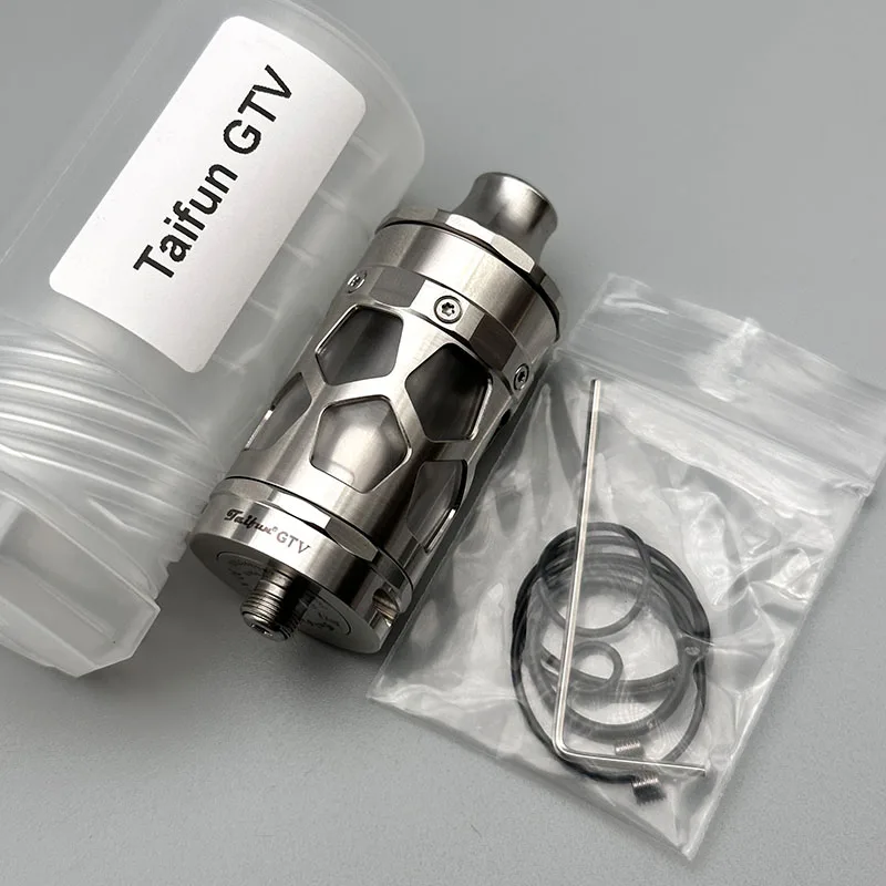 Vape Taifun GTV RTA Atomizador 25mm 6ml Bobina única Tanque 316ss reconstruible Vape Vaporizador VS Taifun GTR RTA