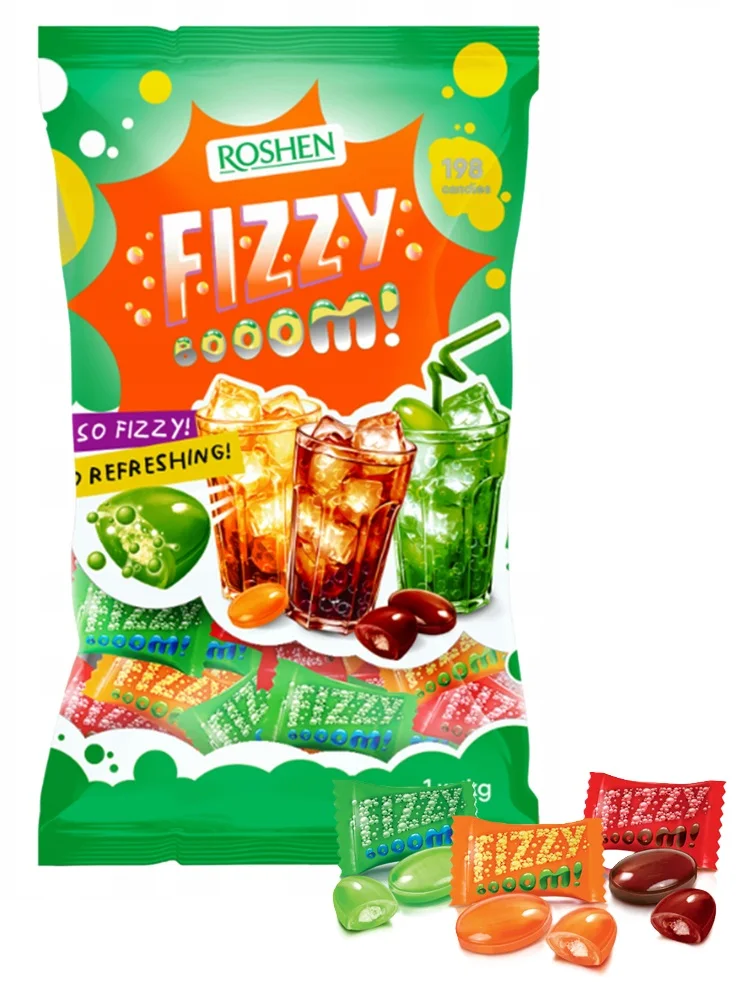 Fizzy Boom Candy mit funkelnder Füllung 1 kg Roshen