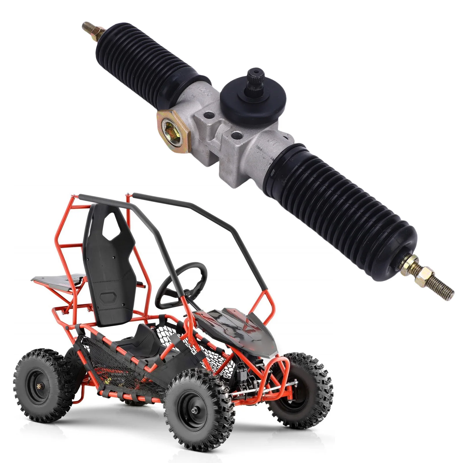 

Power Steering Gear Rack Pinion Assembly 30T 420mm Long With Rubber Bushing For Go Kart ATV UTV Quad