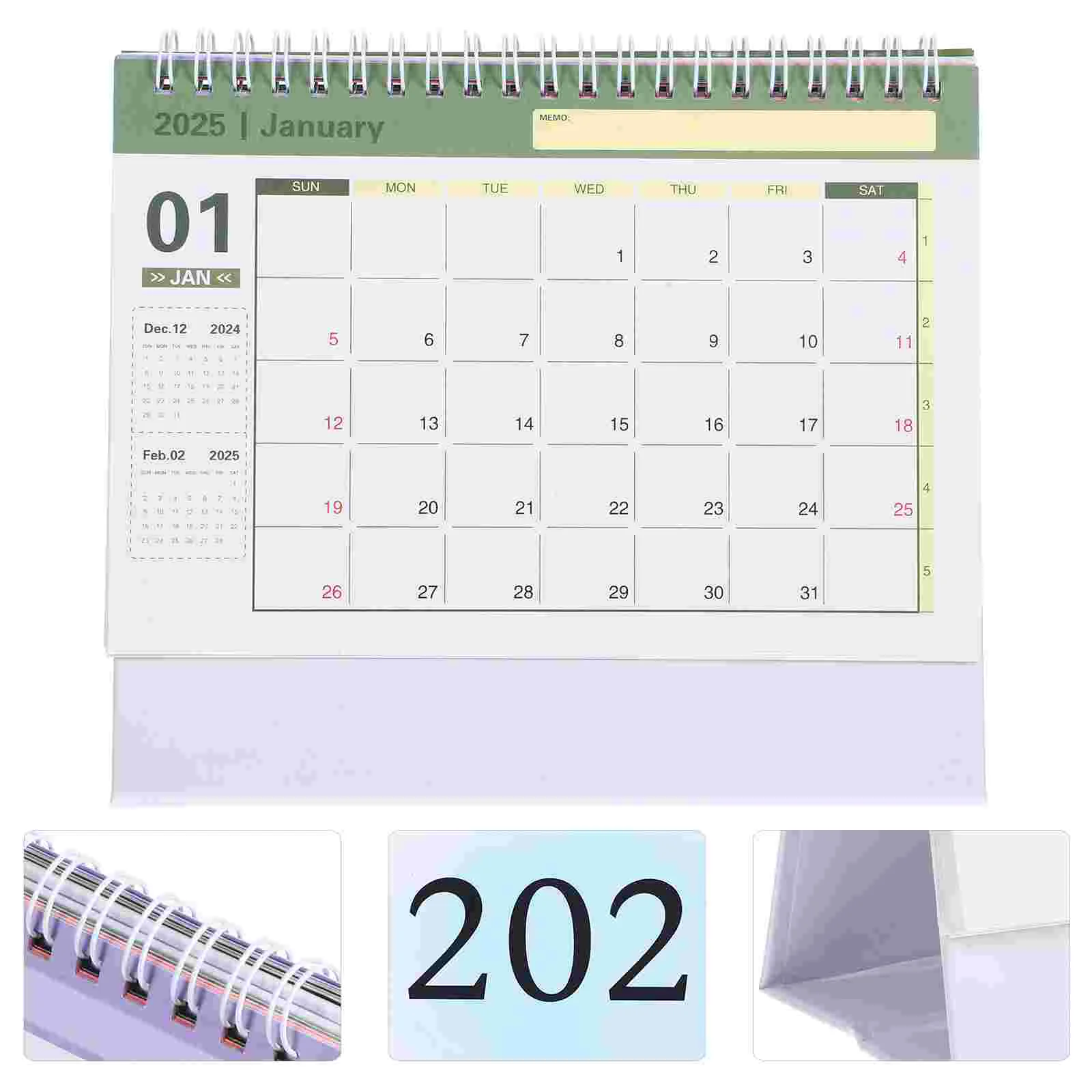 2025 Desk Calendar Calendars Standing Advent Tabletop Household Note Decorations Office Monthly Accessories Notebook Desktop