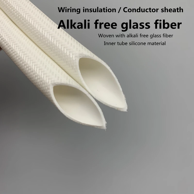 

Alkali Free Glass Fiber Braided Sleeve Internal Silicone Material High Temperature Resistant Wiring Insulating Wire Sheath 1M
