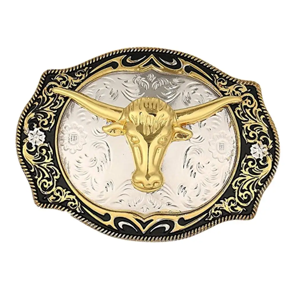 Men Classic Belt Buckle Western Cowboy Cowgirl Engraved Belt