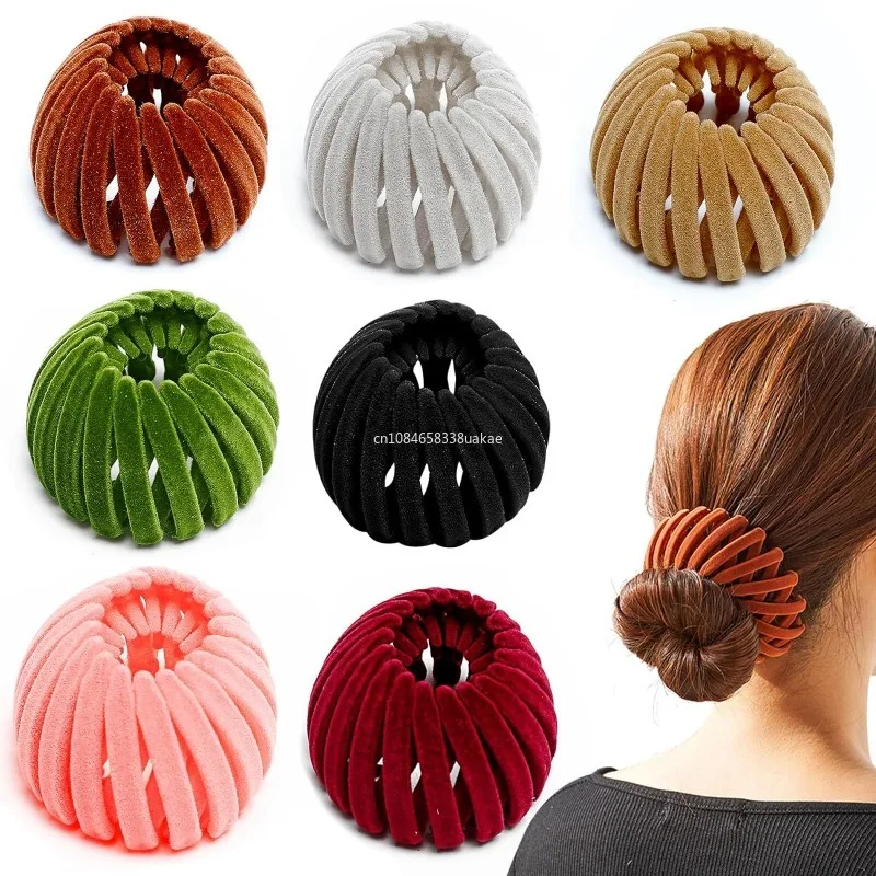 1pcs Women Hair Claws Horsetail Buckle Bird Nest Expanding Hairband Lazy Man Hair Curler Hair Accessories Clips Snap Headwear