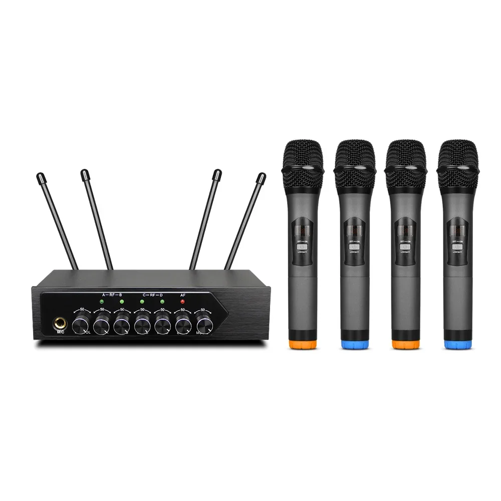 s1400 performance live BT4.2 riverbero wireless UHF microfono portatile a 4 canali