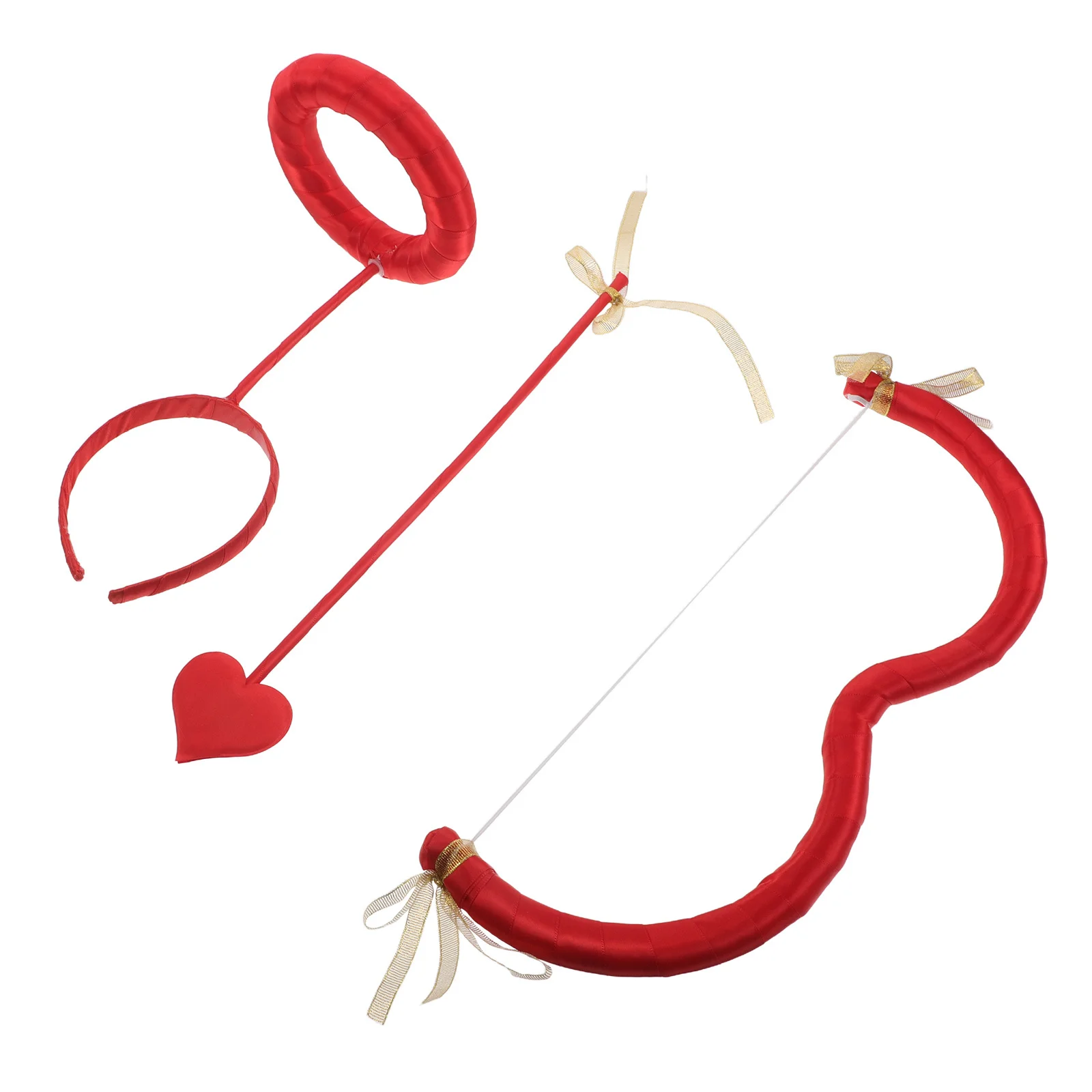 1 세트 큐피드 화살 활: 발렌타인 데이 의상 액세서리 여성용 레드 파티 코스프레 사진 소품 장식