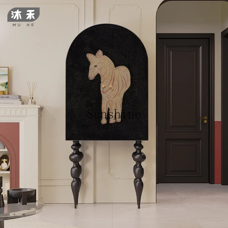 

Changyu pony French medieval painted solid wood storage multi-functional high-footed chest