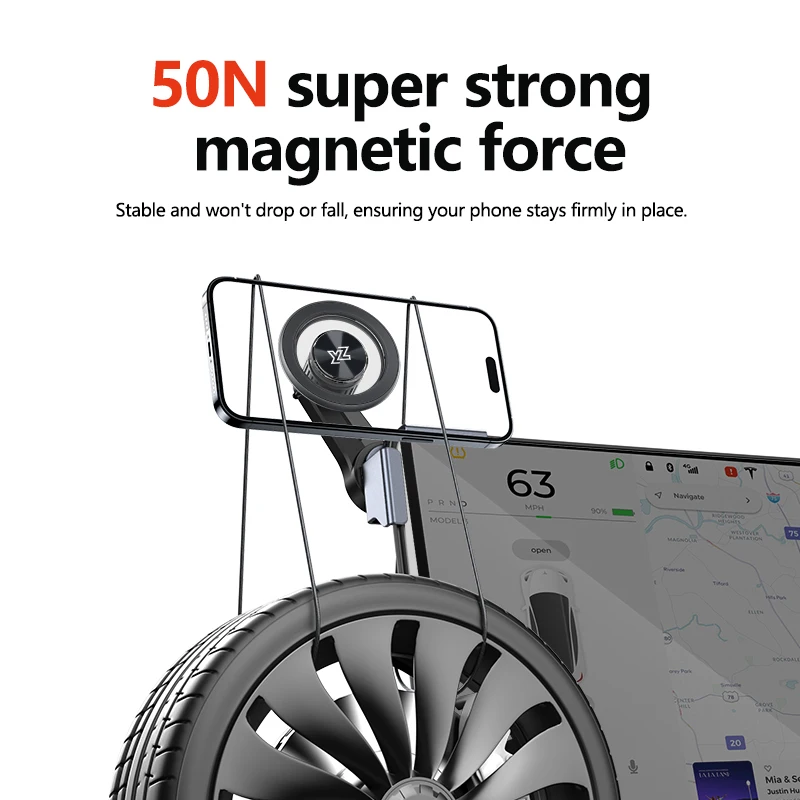 YZ für Tesla Auto Magnetischer Telefonhalter Bildschirmhalterung für Model YL Y Juniper 3 Highland 360 ° für iPhone Samsung Magsafe 2026 Zubehör – Detail 7