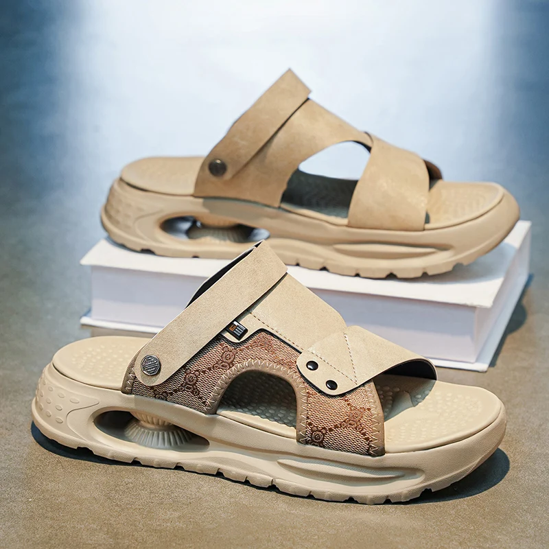 

Men's Summer Casual Thick Bottom Sandals Anti-Slip Wear-Resistant Soft Bottom Outdoor Driving Work Shoes Beach Slippers