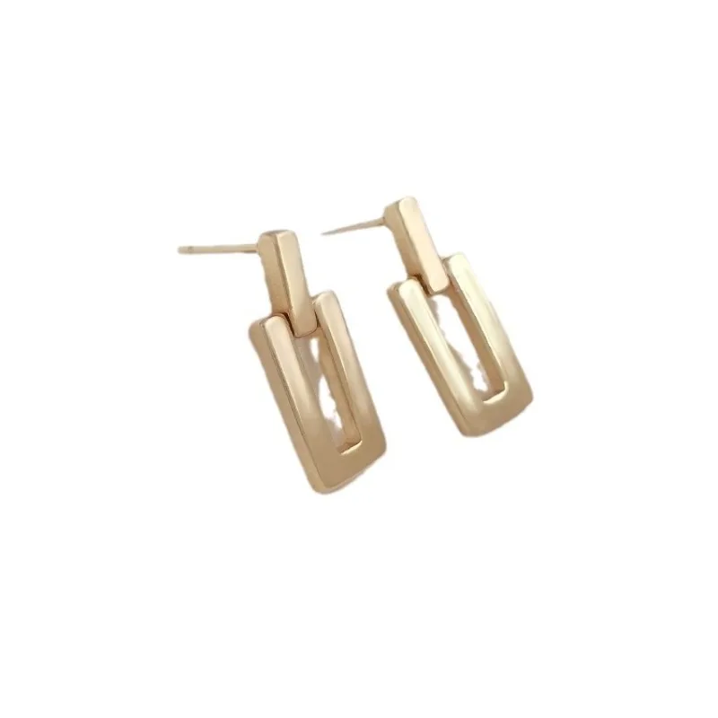 14K Gold Color Rectangular Drip Stud Earrings Fashionable Light Luxury Hmade DIY Earrings Ear Jewelry Accessories Materials