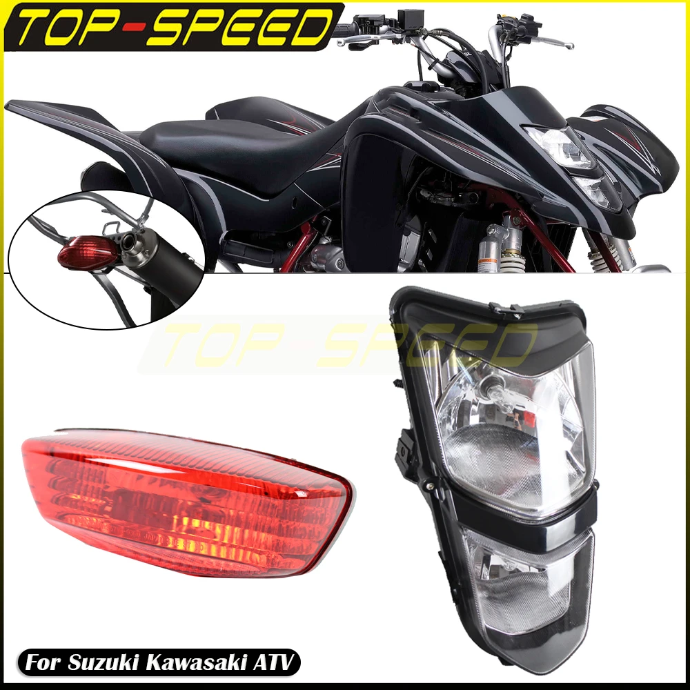 ATV QUADSPORT Headlight Front Running Lamp &Tail Brake Lights For Suzuki LT-Z400 LT-Z250 LT-A500F LT-F250 Kawasaki KFX400 KSF
