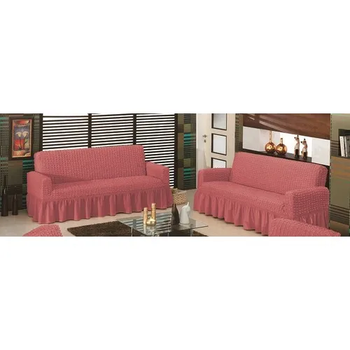 Evory Home Gossamer Sofa Bed Cover (3 + 3) -Color Rose