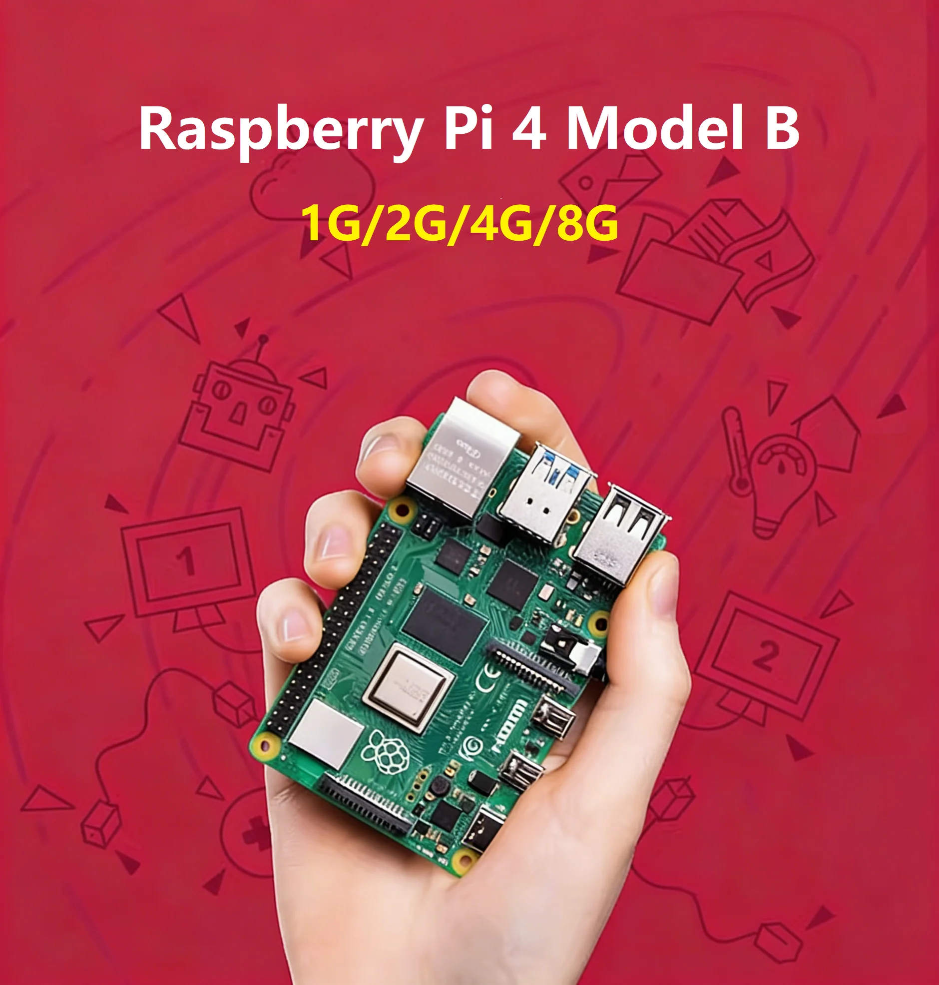 (1 piece) Raspberry Pi 4 Model B single board computer kit motherboard separately