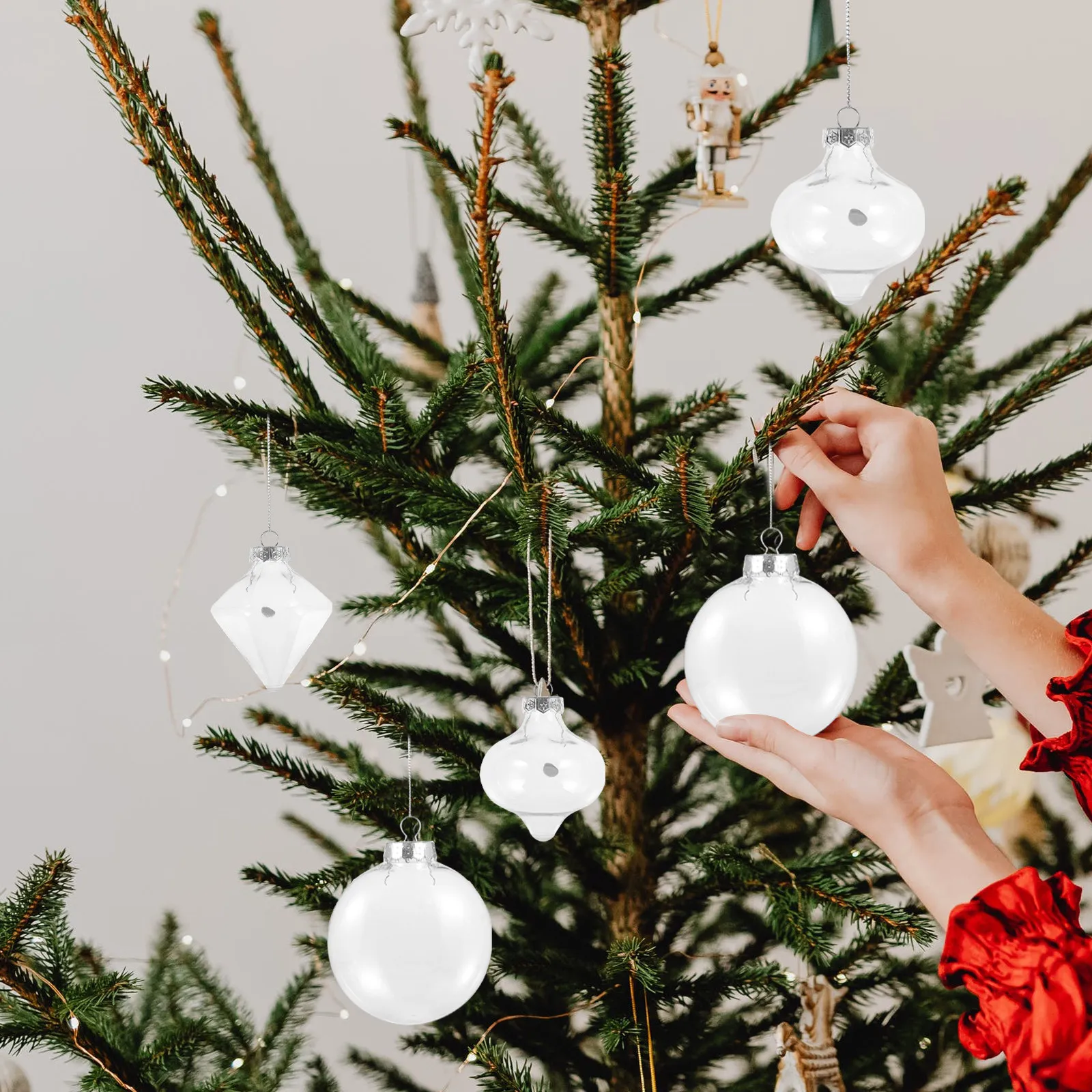 

Набор из 16 прозрачных шаров для наполнения, новогодние украшения для елки, дома, двора, сада, веранды, вечеринки, декор для рождественской елки