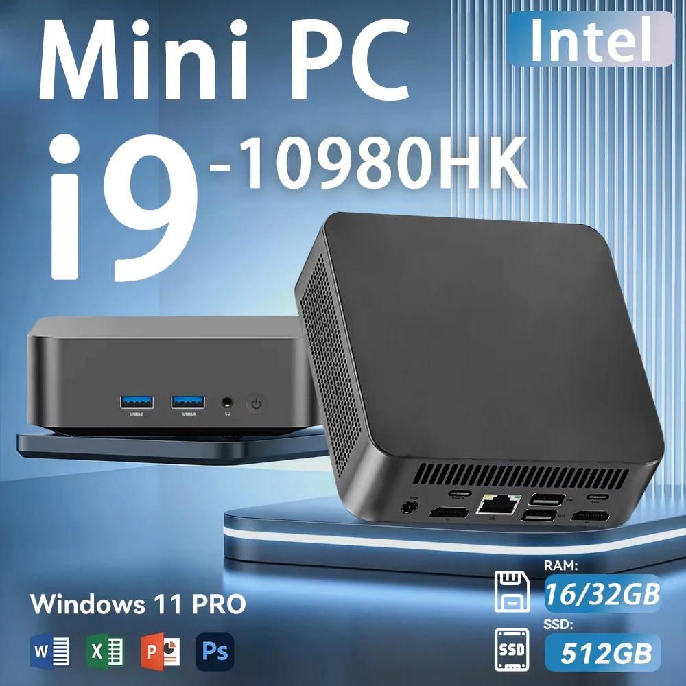 Mini PC Windows 11 Intel Core i9 10980HK i3 6100U Computer 16GB 32GB RAM 1TB 2TB SSD Gaming Computer WiFi6 Portable Desktop PC