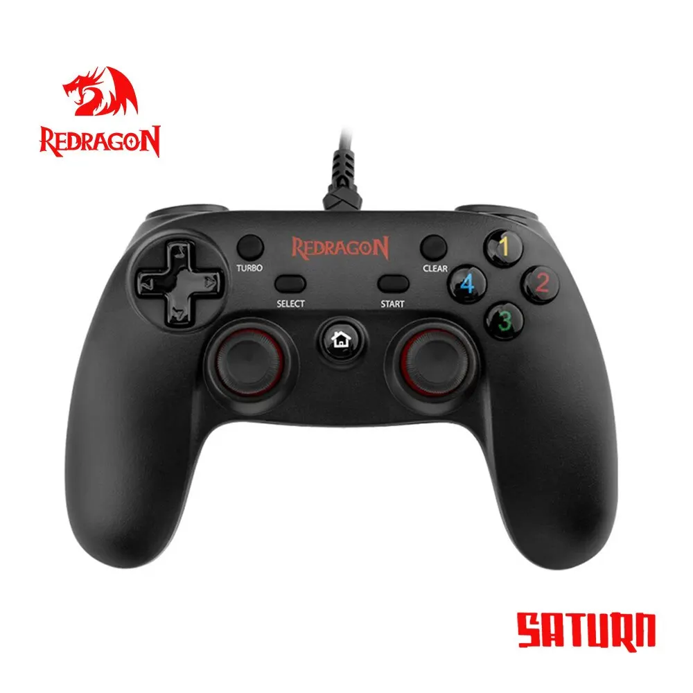 REDRAGON-mando SATURN G807 con cable para PC, Joystick de doble vibración para Windows, PC, PS3, Playstation, Android