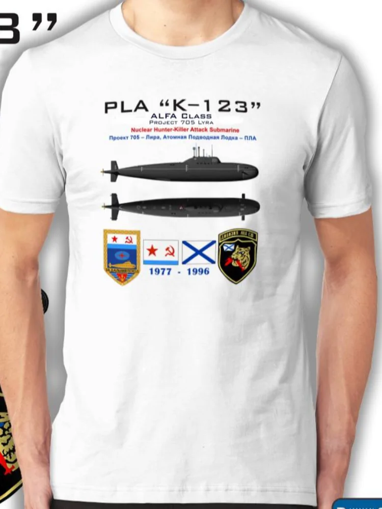 Camiseta de submarino de energía Nuclear, camisa informal de manga corta, 100% algodón, Alfa Class Hunter-Killer, guerra soviética