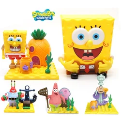 SpongeBob SquarePants Blind Box Splicing Pie Big Star Crab Boss Pineapple House Assembly Block Doll Children's Birthday Gift Toy