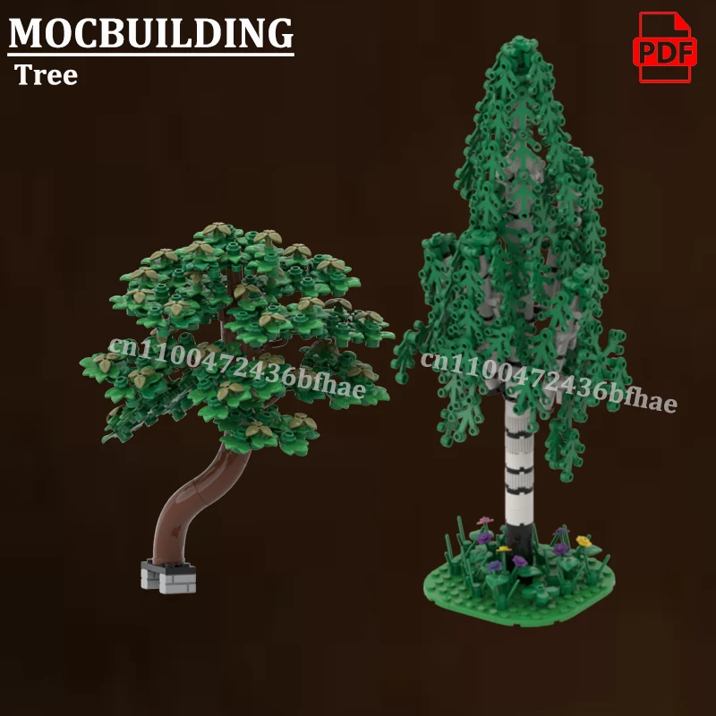 Random Tree City Birch Tree Bricks Model MOCBUILDING Urban Garden Greening Medieval Castle Decor Construction Toys Gift